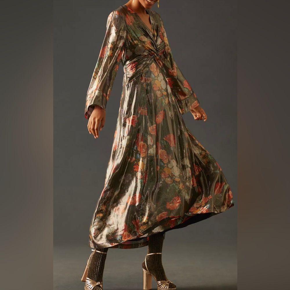 Caballero Deep V-Neck Maxi Dress Medium